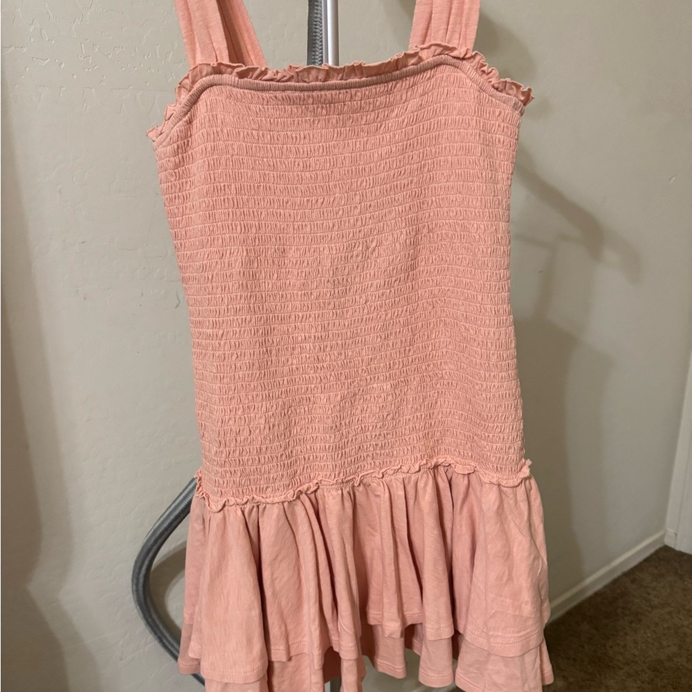 American Eagle Outfitters Coral Smocked Dress